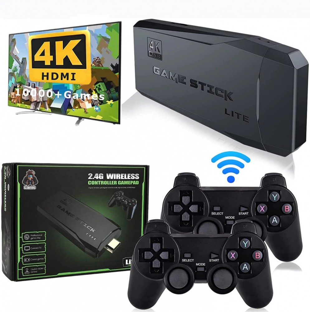 Retro Video Game Console 2.4G Wireless Console Game Stick 4k 10000 Games  Portable Video Game Dendy Game Console for Tv