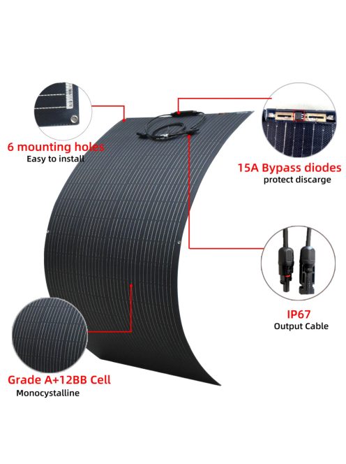 ETFE Flexible Solar Panel 200w 18V