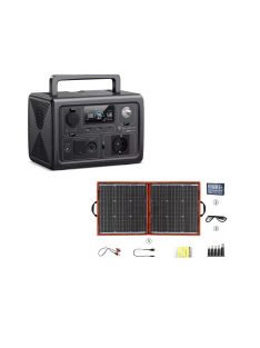   BLUETTI EB3A solar generator 600W / 1200W , 268Wh+ 18V 100W Flexible Foldable Solar Panel