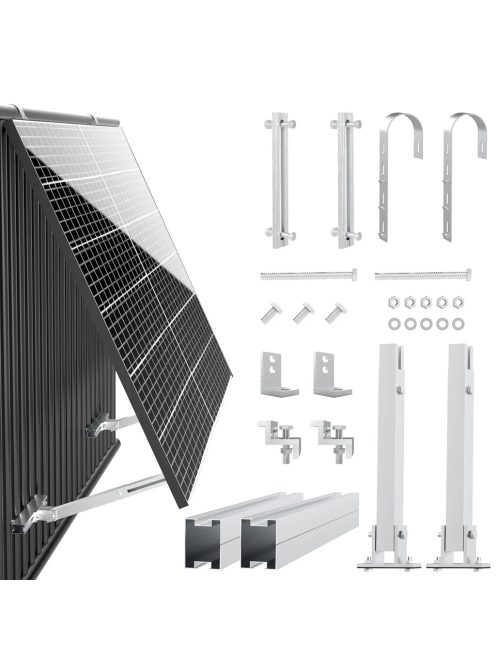 Balcony Power Station Bracket for 400w 410w 800w 820w Solar Panels Aluminium Alloy Holder Railing Adjustable Angle 0 to 30