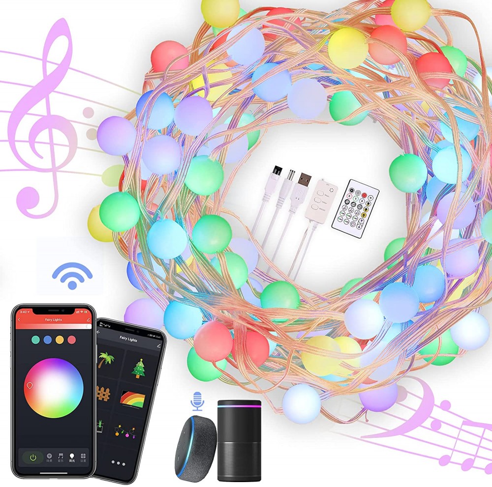 LED Fairy String Light Remote Bluetooth APP USB Control Smart RGB