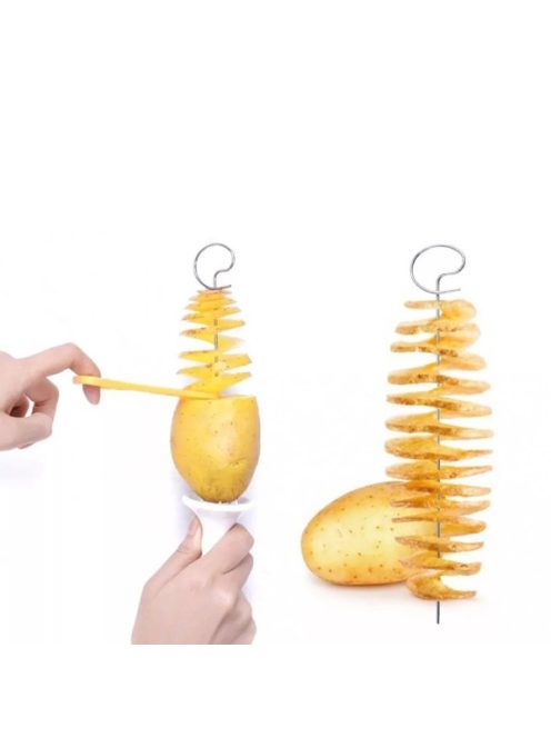 Potato slicing spiral with 4 needles