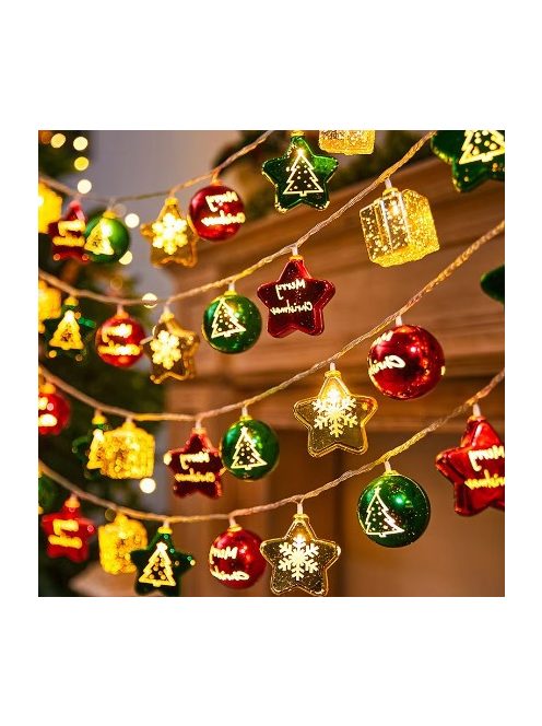 Christmas Light String Candy Cane Santa Cluas Snowman Lamp Xmas Tree Light Strings Hanging Ornaments Merry Christmas Decor