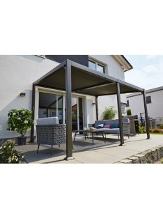   Pergola, kerti pavilon, nyitható lamellákkal, alumínium 6m x 3m