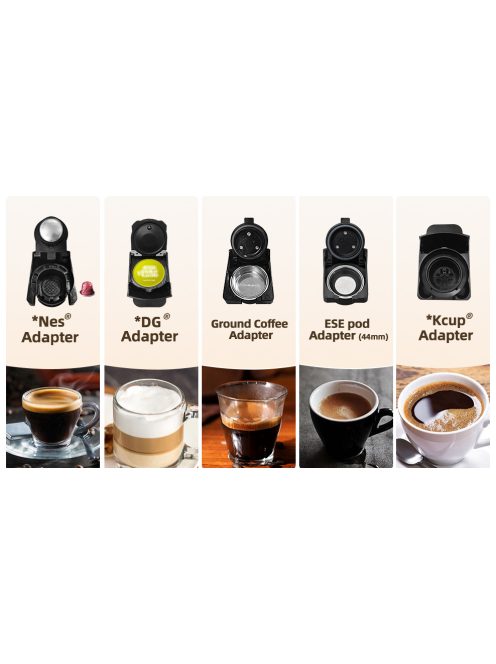 HiBREW Multiple Capsule Coffee Machine, Hot/Cold Dolce Gusto Milk Nespresso Capsule ESE Pod Ground Coffee Cafeteria 19Bar 5 in 1, White