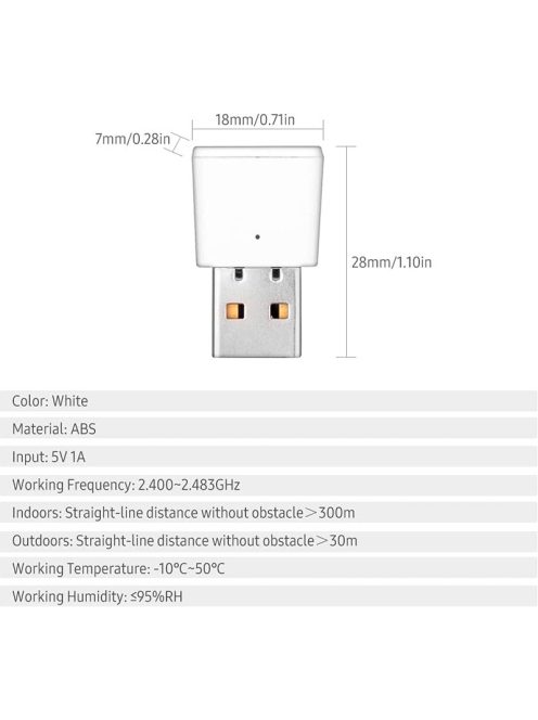 Tuya ZigBee gateway Hub USB jelerősítő, 30 méterig