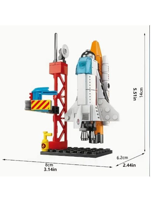Űrhajó kilövő állomással kocka építőjáték 107 db-os