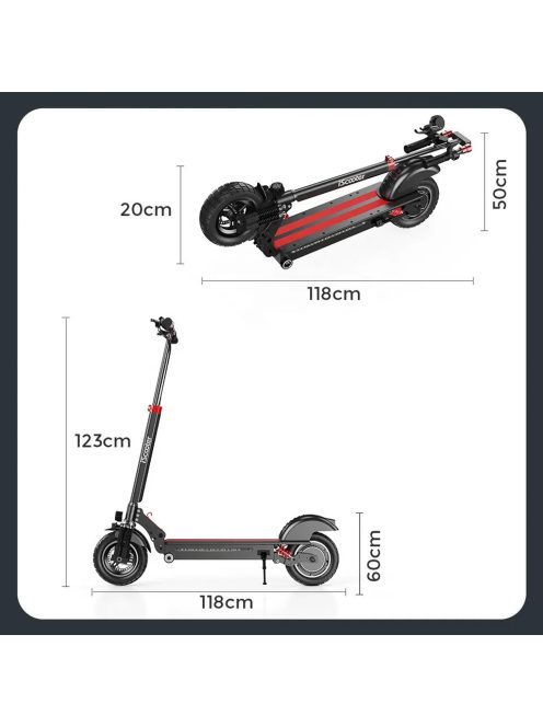 iScooter iX5 elektromos roller üléssel, kulccsal, táskával, 2023. évi új modell, 1000W motor, 45km/h sebesség, 45km hatótáv, 54,6V 15000mAh