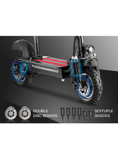 iScooter iX5 elektromos roller üléssel, kulccsal, táskával, 1000W motor, 45km/h sebesség, 45km hatótáv, 54,6V 15000mAh